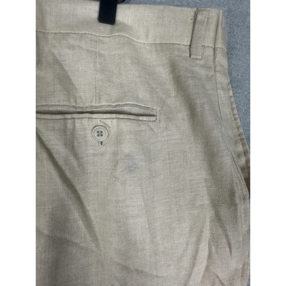 Linen Suit Blazer Pants 3XL 46x29 Cream Beige Straight Leg Summer Casual